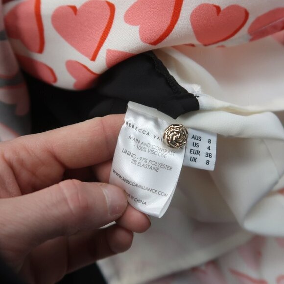 Rebecca Vallance Twin Hearts Faux Wrap Dress Size 4 NWT - Picture 10 of 13
